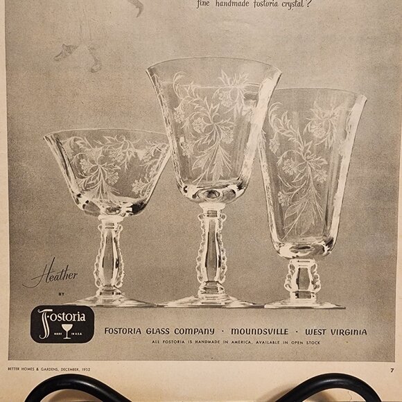 Fostoria Crystal Vintage Advertisement - Dec 1952 - Picture 3 of 4